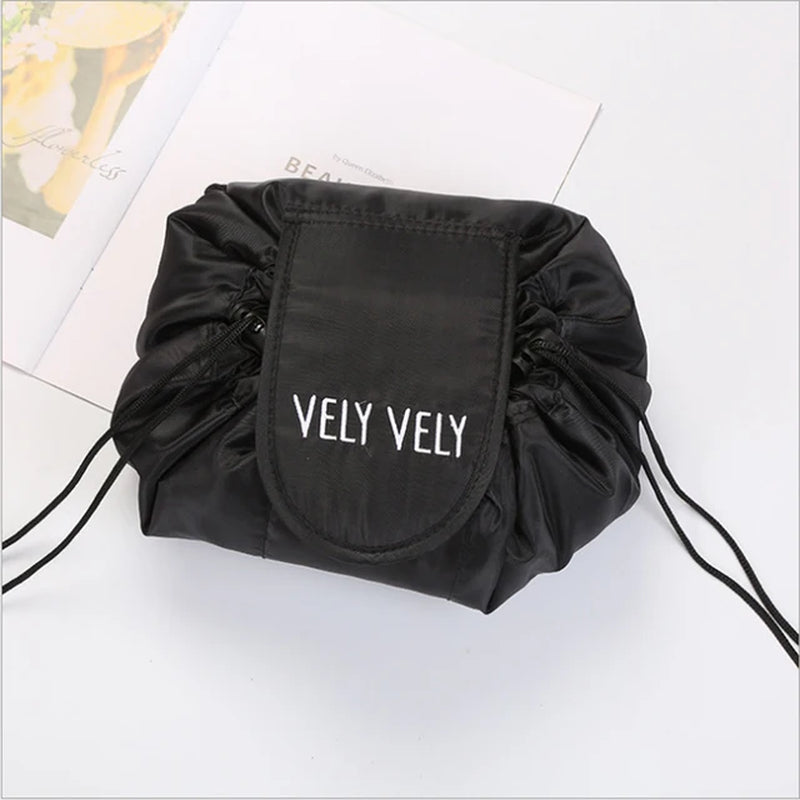 Women Drawstring Cosmetic Bag Travel Storage Makeup Bag Organizer Female Make up Pouch Portable Waterproof Toiletry Beauty Case